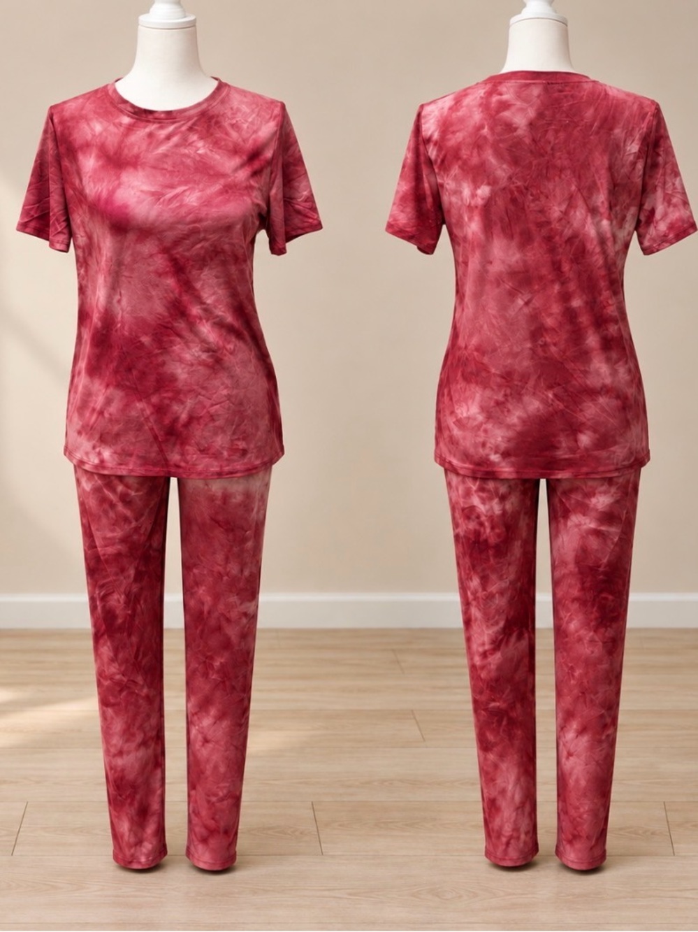 Women’s soft polyester spandex tie dye top and leggings